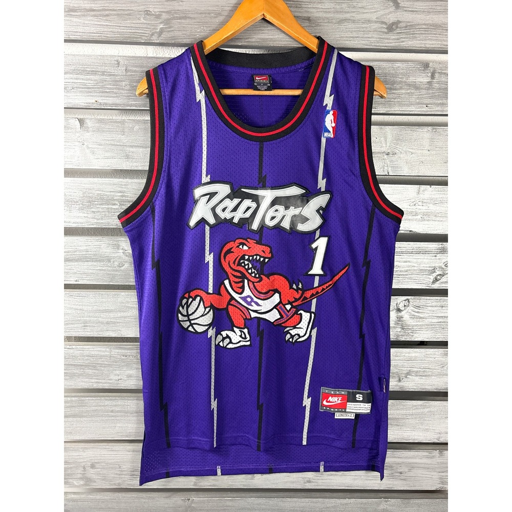 Nike Toronto Raptors Tracy McGrady Jersey Purple Pinstripe Mens Small Stitched